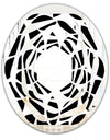 Monochrome Geometric Pattern XII - Modern Round or Oval Wall Mirror - Whirl