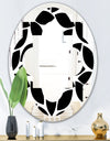 Monochrome Geometric Pattern XII - Modern Round or Oval Wall Mirror - Quatrefoil