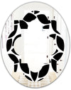 Monochrome Geometric Pattern XII - Modern Round or Oval Wall Mirror - Quatrefoil