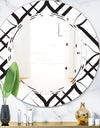 Monochrome Geometric Pattern III - Modern Round or Oval Wall Mirror - Triple C