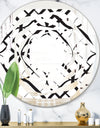 Monochrome Geometric Pattern III - Modern Round or Oval Wall Mirror - Whirl