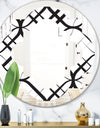 Monochrome Geometric Pattern III - Modern Round or Oval Wall Mirror - Quatrefoil
