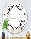 Monochrome Geometric Pattern III - Modern Round or Oval Wall Mirror - Space