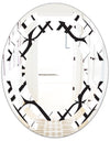 Monochrome Geometric Pattern III - Modern Round or Oval Wall Mirror - Space