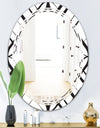 Monochrome Geometric Pattern III - Modern Round or Oval Wall Mirror - Triple C