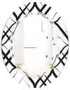 Monochrome Geometric Pattern III - Modern Round or Oval Wall Mirror - Triple C