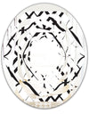 Monochrome Geometric Pattern III - Modern Round or Oval Wall Mirror - Whirl