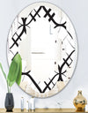 Monochrome Geometric Pattern III - Modern Round or Oval Wall Mirror - Quatrefoil