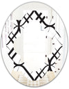 Monochrome Geometric Pattern III - Modern Round or Oval Wall Mirror - Quatrefoil