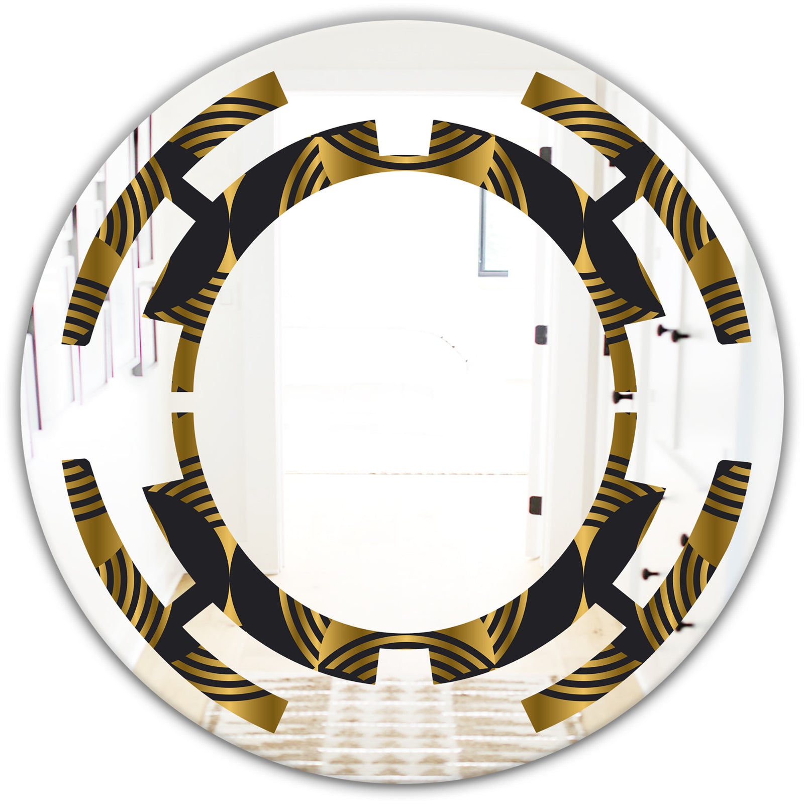 Art Deco style modern pattern - Modern Round or Oval Wall Mirror - Space