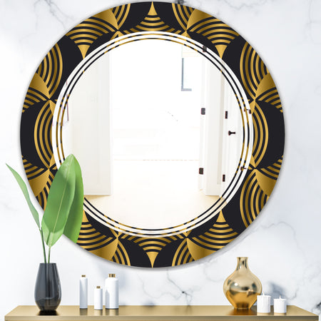Art Deco style modern pattern - Modern Round or Oval Wall Mirror - Triple C