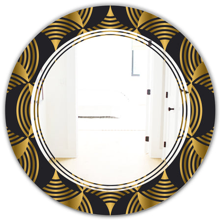 Art Deco style modern pattern - Modern Round or Oval Wall Mirror - Triple C