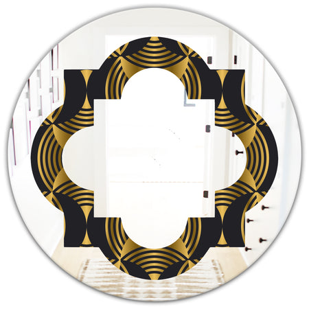 Art Deco style modern pattern - Modern Round or Oval Wall Mirror - Quatrefoil