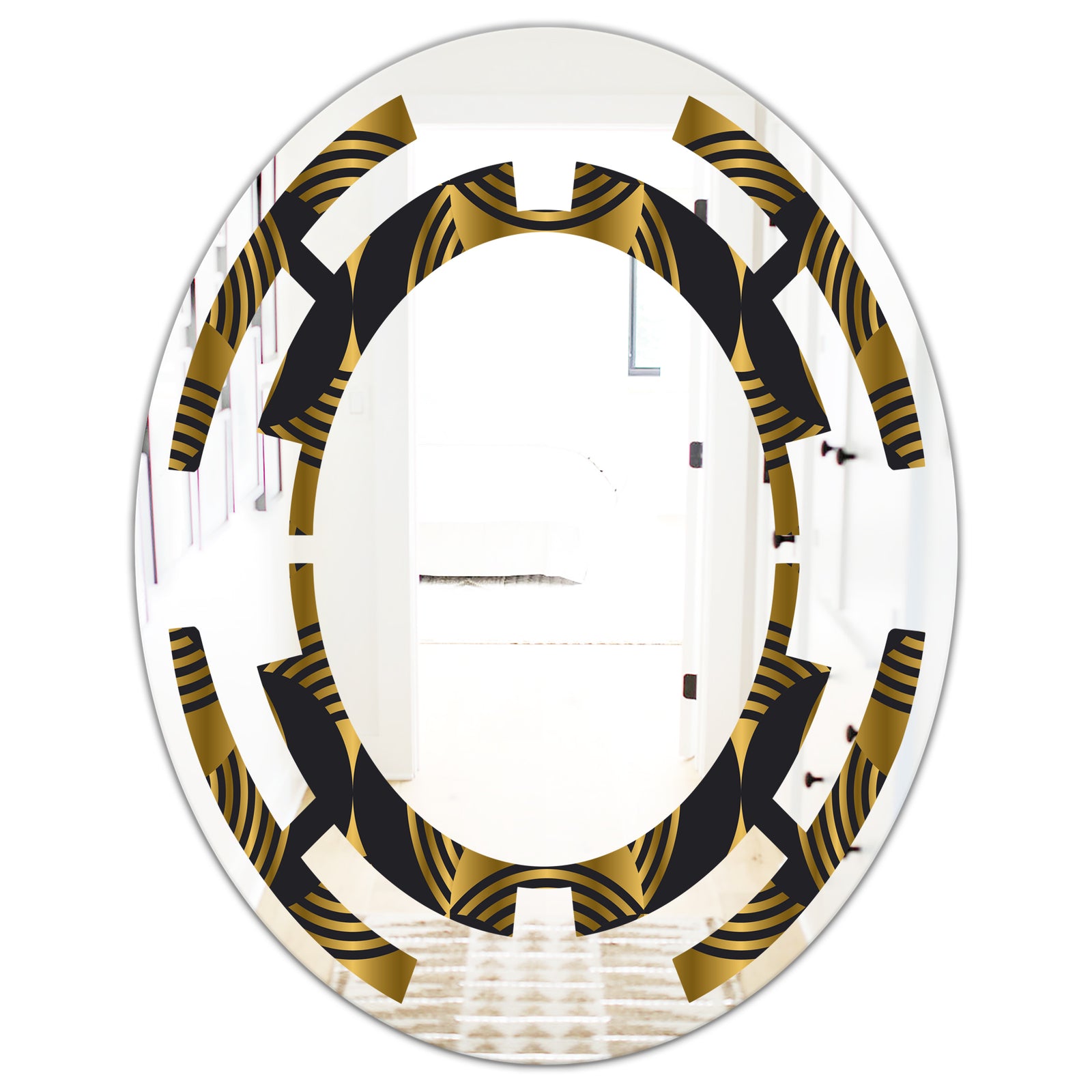 Art Deco style modern pattern - Modern Round or Oval Wall Mirror - Space