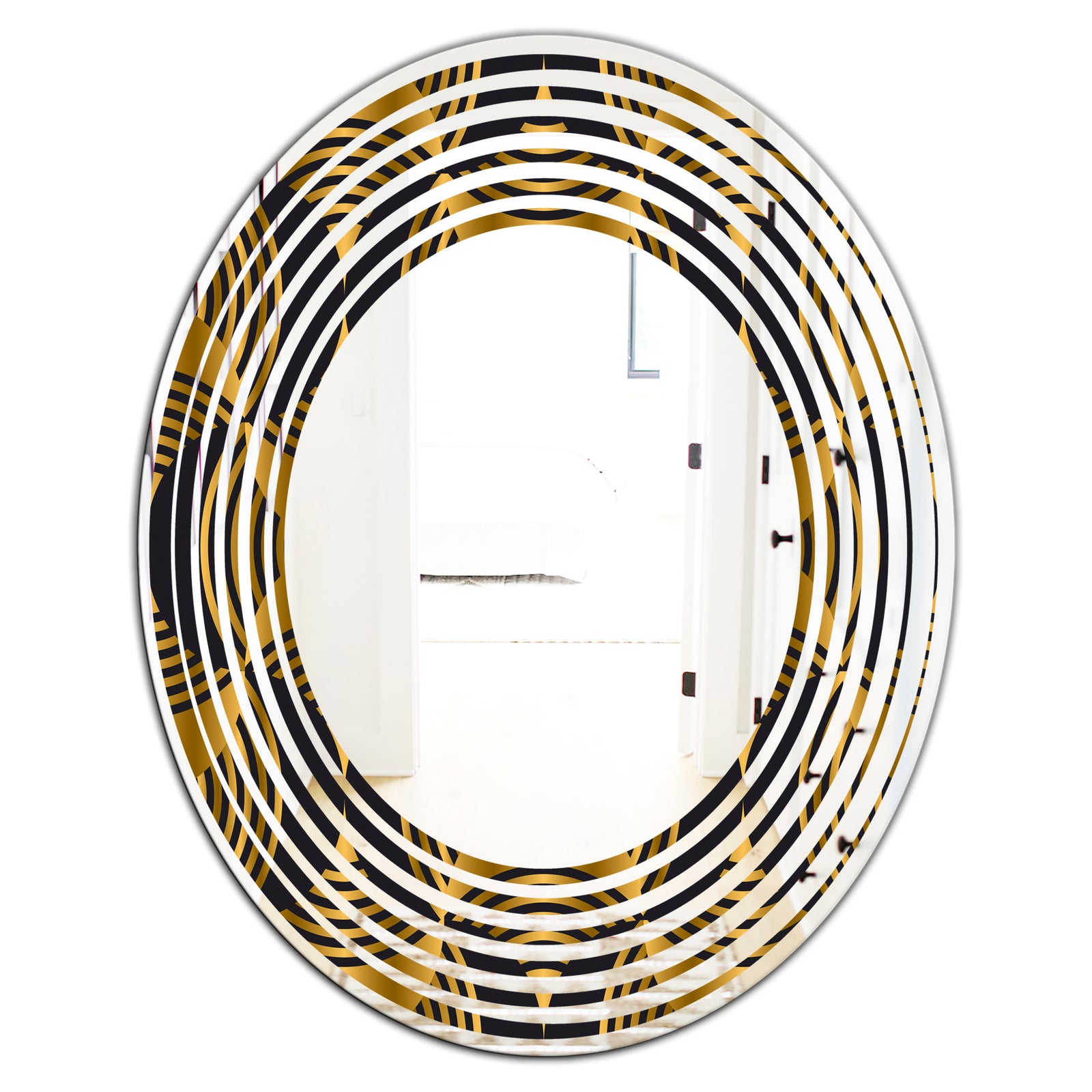 Art Deco style modern pattern - Modern Round or Oval Wall Mirror - Wave