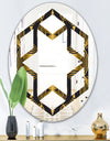 Art Deco style modern pattern - Modern Round or Oval Wall Mirror - Hexagon Star