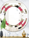 Folk flowers hand drawn pattern - Modern Round or Oval Wall Mirror - Space