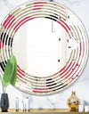 Folk flowers hand drawn pattern - Modern Round or Oval Wall Mirror - Wave
