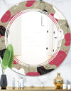Folk flowers hand drawn pattern - Modern Round or Oval Wall Mirror - Triple C