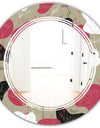 Folk flowers hand drawn pattern - Modern Round or Oval Wall Mirror - Triple C