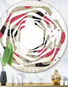 Folk flowers hand drawn pattern - Modern Round or Oval Wall Mirror - Whirl
