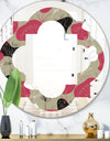 Folk flowers hand drawn pattern - Modern Round or Oval Wall Mirror - Quatrefoil
