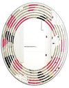 Folk flowers hand drawn pattern - Modern Round or Oval Wall Mirror - Wave