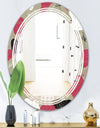 Folk flowers hand drawn pattern - Modern Round or Oval Wall Mirror - Triple C