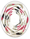 Folk flowers hand drawn pattern - Modern Round or Oval Wall Mirror - Whirl