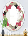 Folk flowers hand drawn pattern - Modern Round or Oval Wall Mirror - Quatrefoil