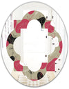 Folk flowers hand drawn pattern - Modern Round or Oval Wall Mirror - Quatrefoil