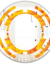 Retro Square Design VIII - Modern Round or Oval Wall Mirror - Space