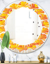 Retro Square Design VIII - Modern Round or Oval Wall Mirror - Leaves