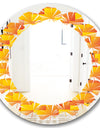 Retro Square Design VIII - Modern Round or Oval Wall Mirror - Leaves