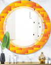 Retro Square Design VIII - Modern Round or Oval Wall Mirror - Triple C