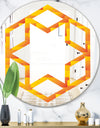 Retro Square Design VIII - Modern Round or Oval Wall Mirror - Hexagon Star