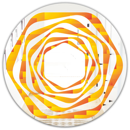 Retro Square Design VIII - Modern Round or Oval Wall Mirror - Whirl