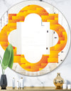 Retro Square Design VIII - Modern Round or Oval Wall Mirror - Quatrefoil