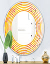 Retro Square Design VIII - Modern Round or Oval Wall Mirror - Wave