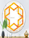 Retro Square Design VIII - Modern Round or Oval Wall Mirror - Hexagon Star