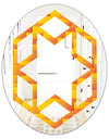 Retro Square Design VIII - Modern Round or Oval Wall Mirror - Hexagon Star