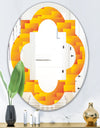 Retro Square Design VIII - Modern Round or Oval Wall Mirror - Quatrefoil