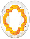 Retro Square Design VIII - Modern Round or Oval Wall Mirror - Quatrefoil