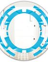 Light Blue Wave pattern - Modern Round or Oval Wall Mirror - Space