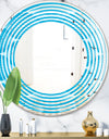 Light Blue Wave pattern - Modern Round or Oval Wall Mirror - Wave