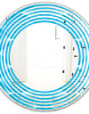 Light Blue Wave pattern - Modern Round or Oval Wall Mirror - Wave