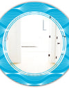 Light Blue Wave pattern - Modern Round or Oval Wall Mirror - Triple C