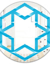 Light Blue Wave pattern - Modern Round or Oval Wall Mirror - Hexagon Star