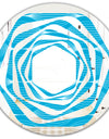 Light Blue Wave pattern - Modern Round or Oval Wall Mirror - Whirl