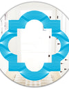 Light Blue Wave pattern - Modern Round or Oval Wall Mirror - Quatrefoil